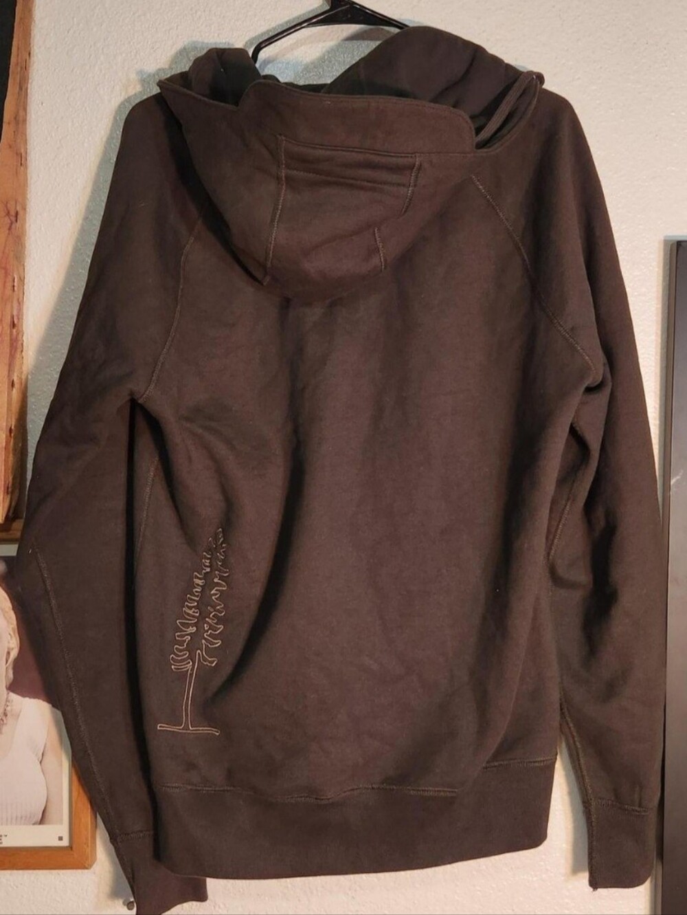 Sitka Men's Dark Brown Zip-Up Hoodie with Tree Accent